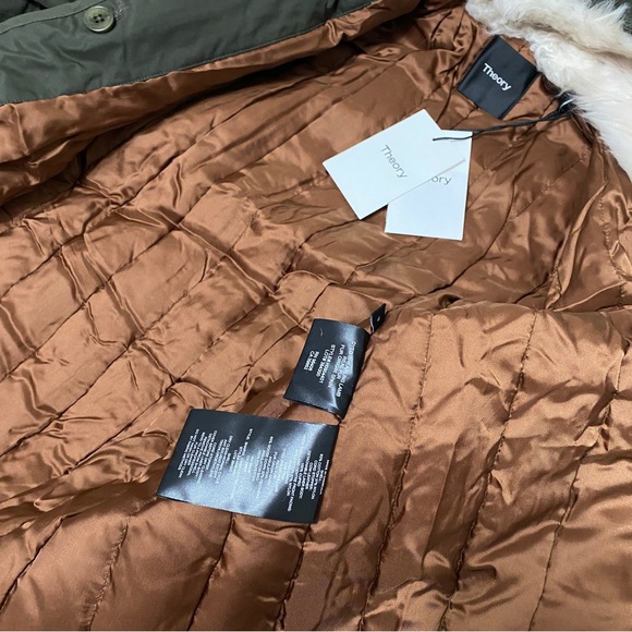 Theory Parka in Forest Green - Picture 7 of 7